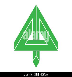 Impossible shapes. Sacred geometry figures. Optical illusion arrow. Abstract eternal geometric objects. Impossible endless outline. Logo. Impossible Stock Vector