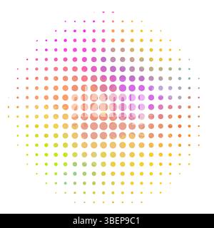colored abstractions with halftone dots. Not AI, Vector illustration Stock Vector