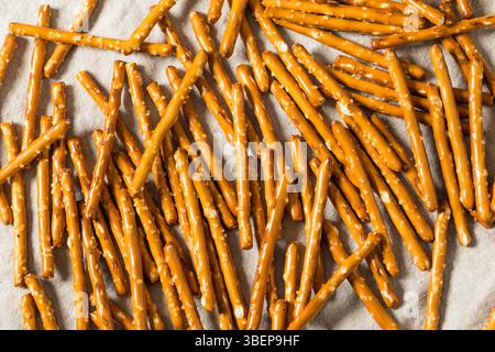 Organic Salty Pretzel Sticks with Sea Salt in a Bowl Stock Photo