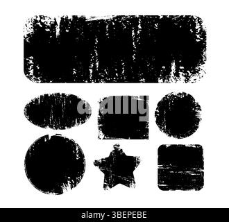 Frame grunge monochrome. Brush stroke, ink paint brush, grunge lines. Grunge banner collection. hand drawn. Not AI, Vector Stock Vector