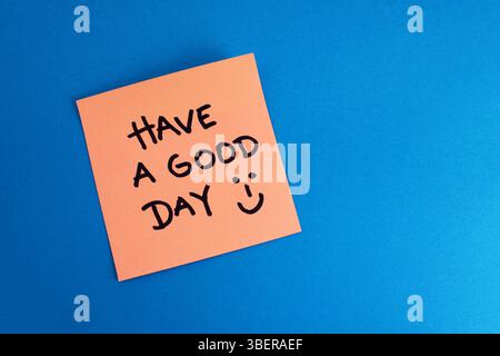 HAVE A GOOD DAY phrase on a colorful sticky note Stock Photo