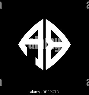 AB Logo initial monogram with geometric modern rectangle rounded style design in isolated background, minimalist geometric shape style logo. Stock Vector