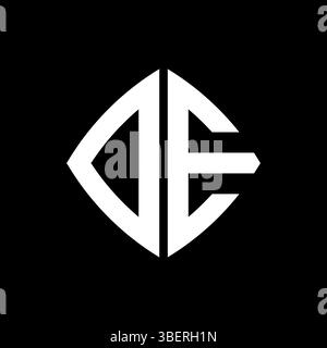 DE Logo initial monogram with geometric modern rectangle rounded style design in isolated background, minimalist geometric shape style logo. Stock Vector