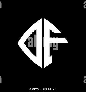 DF Logo initial monogram with geometric modern rectangle rounded style design in isolated background, minimalist geometric shape style logo. Stock Vector