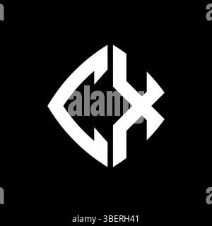 CX Logo initial monogram with geometric modern rectangle rounded style design in isolated background, minimalist geometric shape style logo. Stock Vector