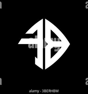 FB Logo initial monogram with geometric modern rectangle rounded style design in isolated background, minimalist geometric shape style logo. Stock Vector