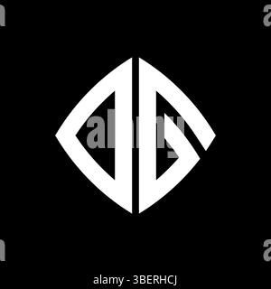 DG Logo initial monogram with geometric modern rectangle rounded style design in isolated background, minimalist geometric shape style logo. Stock Vector