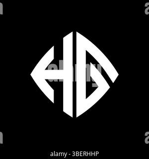HG Logo initial monogram with geometric modern rectangle rounded style design in isolated background, minimalist geometric shape style logo. Stock Vector