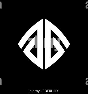 GG Logo initial monogram with geometric modern rectangle rounded style design in isolated background, minimalist geometric shape style logo. Stock Vector