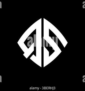 QS Logo initial monogram with geometric modern rectangle rounded style design in isolated background, minimalist geometric shape style logo. Stock Vector