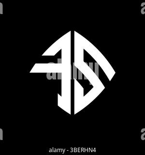 FS Logo initial monogram with geometric modern rectangle rounded style design in isolated background, minimalist geometric shape style logo. Stock Vector
