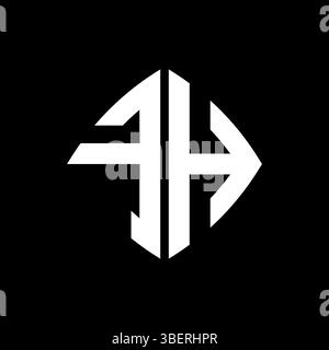 FH Logo initial monogram with geometric modern rectangle rounded style design in isolated background, minimalist geometric shape style logo. Stock Vector