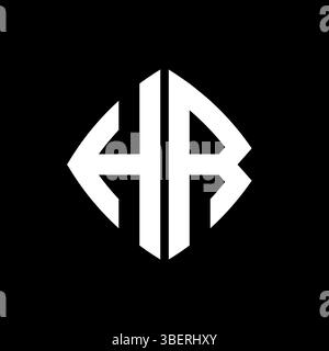 HR Logo initial monogram with geometric modern rectangle rounded style design in isolated background, minimalist geometric shape style logo. Stock Vector