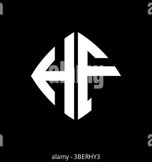 HF Logo initial monogram with geometric modern rectangle rounded style design in isolated background, minimalist geometric shape style logo. Stock Vector
