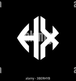 HX Logo initial monogram with geometric modern rectangle rounded style design in isolated background, minimalist geometric shape style logo. Stock Vector