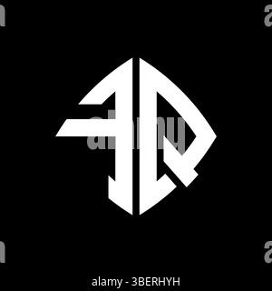 FQ Logo initial monogram with geometric modern rectangle rounded style design in isolated background, minimalist geometric shape style logo. Stock Vector