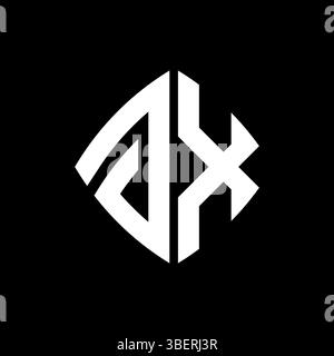 GX Logo initial monogram with geometric modern rectangle rounded style design in isolated background, minimalist geometric shape style logo. Stock Vector