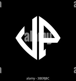 VP Logo initial monogram with geometric modern rectangle rounded style design in isolated background, minimalist geometric shape style logo. Stock Vector