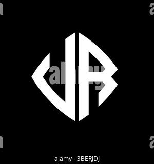 VR Logo initial monogram with geometric modern rectangle rounded style design in isolated background, minimalist geometric shape style logo. Stock Vector