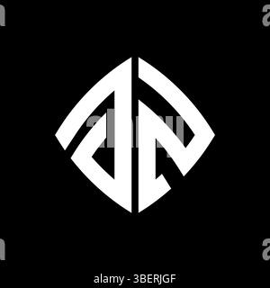 GZ Logo initial monogram with geometric modern rectangle rounded style design in isolated background, minimalist geometric shape style logo. Stock Vector