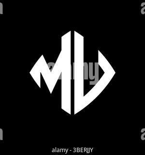 MV Logo initial monogram with geometric modern rectangle rounded style design in isolated background, minimalist geometric shape style logo. Stock Vector