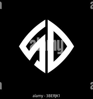 SD Logo initial monogram with geometric modern rectangle rounded style design in isolated background, minimalist geometric shape style logo. Stock Vector