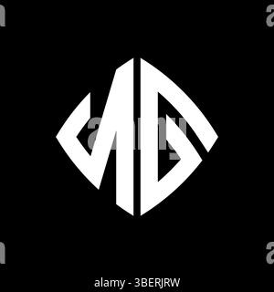 NG Logo initial monogram with geometric modern rectangle rounded style design in isolated background, minimalist geometric shape style logo. Stock Vector