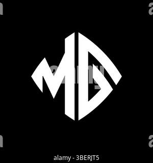 MG Logo initial monogram with geometric modern rectangle rounded style design in isolated background, minimalist geometric shape style logo. Stock Vector
