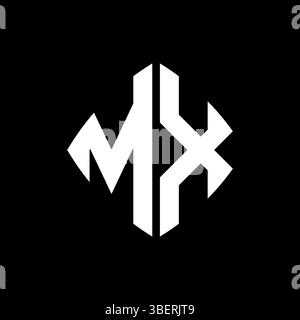 MX Logo initial monogram with geometric modern rectangle rounded style design in isolated background, minimalist geometric shape style logo. Stock Vector