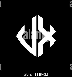 VX Logo initial monogram with geometric modern rectangle rounded style design in isolated background, minimalist geometric shape style logo. Stock Vector