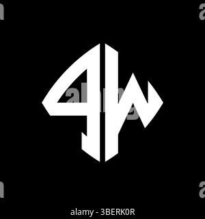 PW Logo initial monogram with geometric modern rectangle rounded style design in isolated background, minimalist geometric shape style logo. Stock Vector