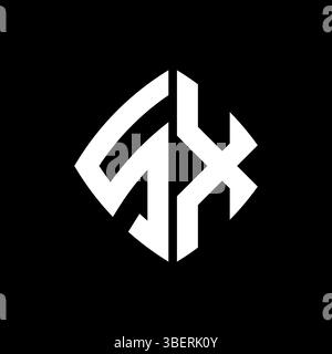 SX Logo initial monogram with geometric modern rectangle rounded style design in isolated background, minimalist geometric shape style logo. Stock Vector