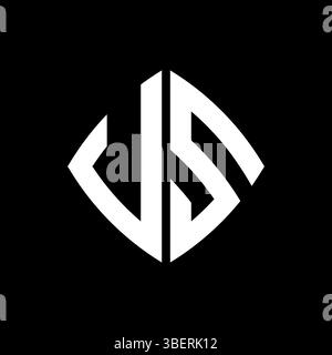 VS Logo initial monogram with geometric modern rectangle rounded style design in isolated background, minimalist geometric shape style logo. Stock Vector