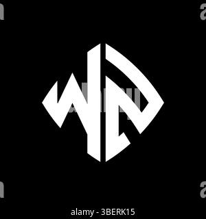 WZ Logo initial monogram with geometric modern rectangle rounded style design in isolated background, minimalist geometric shape style logo. Stock Vector