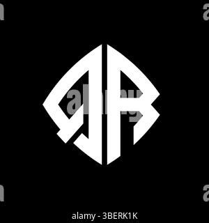QR Logo initial monogram with geometric modern rectangle rounded style design in isolated background, minimalist geometric shape style logo. Stock Vector