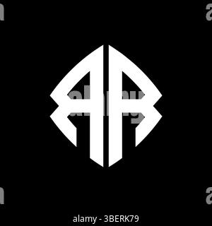 RR Logo initial monogram with geometric modern rectangle rounded style design in isolated background, minimalist geometric shape style logo. Stock Vector