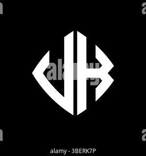 VK Logo initial monogram with geometric modern rectangle rounded style design in isolated background, minimalist geometric shape style logo. Stock Vector