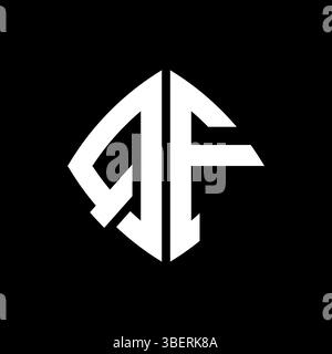 QF Logo initial monogram with geometric modern rectangle rounded style design in isolated background, minimalist geometric shape style logo. Stock Vector