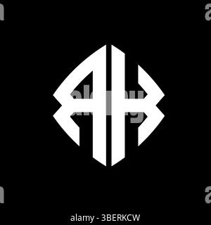 RK Logo initial monogram with geometric modern rectangle rounded style design in isolated background, minimalist geometric shape style logo. Stock Vector