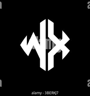 WX Logo initial monogram with geometric modern rectangle rounded style design in isolated background, minimalist geometric shape style logo. Stock Vector