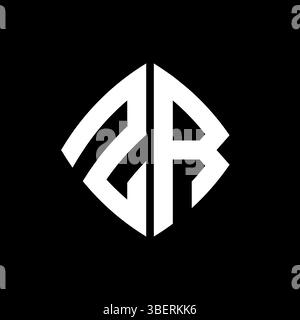 ZR Logo initial monogram with geometric modern rectangle rounded style design in isolated background, minimalist geometric shape style logo. Stock Vector