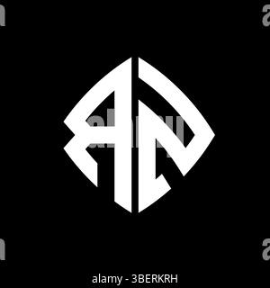 RZ Logo initial monogram with geometric modern rectangle rounded style design in isolated background, minimalist geometric shape style logo. Stock Vector