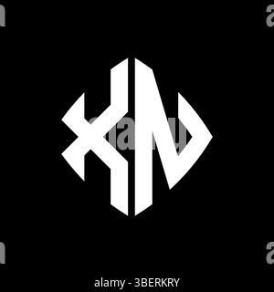 XN Logo initial monogram with geometric modern rectangle rounded style design in isolated background, minimalist geometric shape style logo. Stock Vector
