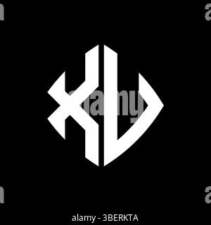 XV Logo initial monogram with geometric modern rectangle rounded style design in isolated background, minimalist geometric shape style logo. Stock Vector