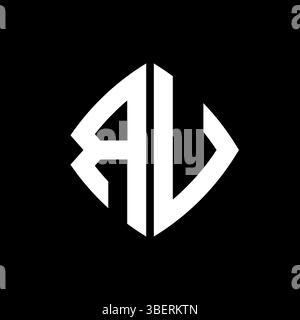 RV Logo initial monogram with geometric modern rectangle rounded style design in isolated background, minimalist geometric shape style logo. Stock Vector