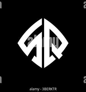 SQ Logo initial monogram with geometric modern rectangle rounded style design in isolated background, minimalist geometric shape style logo. Stock Vector