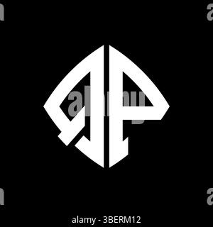 QP Logo initial monogram with geometric modern rectangle rounded style design in isolated background, minimalist geometric shape style logo. Stock Vector