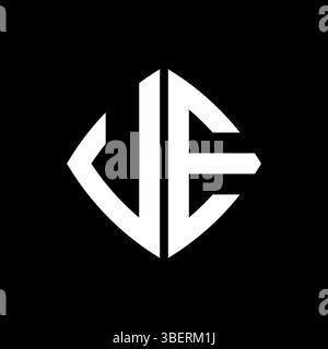 VE Logo initial monogram with geometric modern rectangle rounded style design in isolated background, minimalist geometric shape style logo. Stock Vector