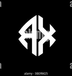 RX Logo initial monogram with geometric modern rectangle rounded style design in isolated background, minimalist geometric shape style logo. Stock Vector