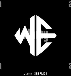 WE Logo initial monogram with geometric modern rectangle rounded style design in isolated background, minimalist geometric shape style logo. Stock Vector
